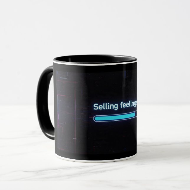 Sålda känslor Laddningslist Rollig AI Krypto Mugg (Framsida vänster)