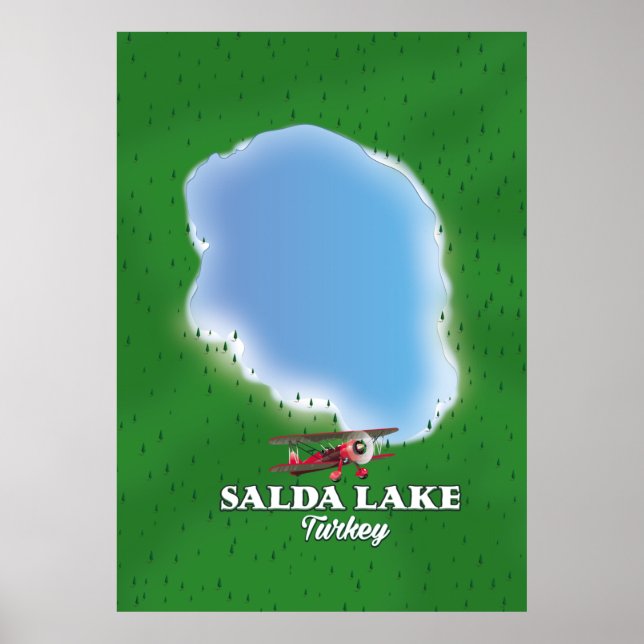 Salda Sjö Turkiet karta Poster (Framsidan)