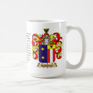Saldivar, ursprung, det menande och vapenskölden kaffemugg