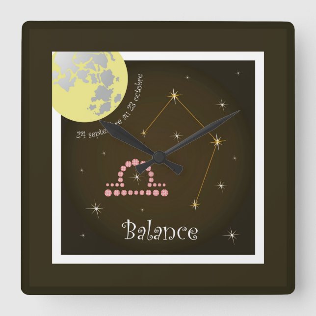 Saldo 24 septembre au 23 octobre Uhr Fyrkantig Klocka (Framsida)