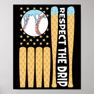 Säldropparna Ice Cream American Flagga respekterar Poster