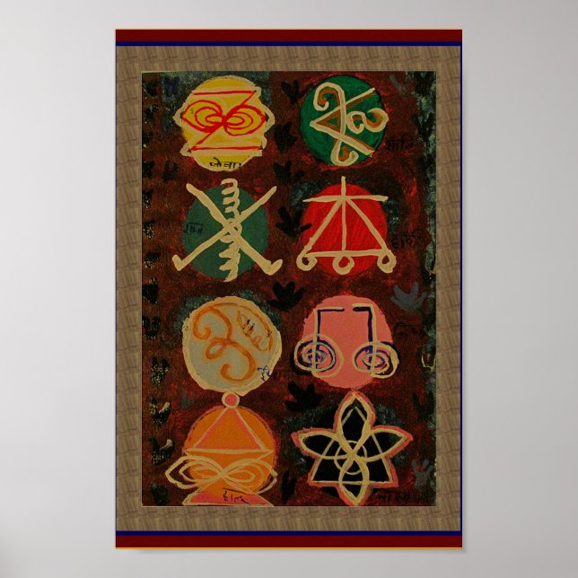 SALE Art Abstrakt Karuna Reiki Symbol Dekorations Poster (Framsidan)