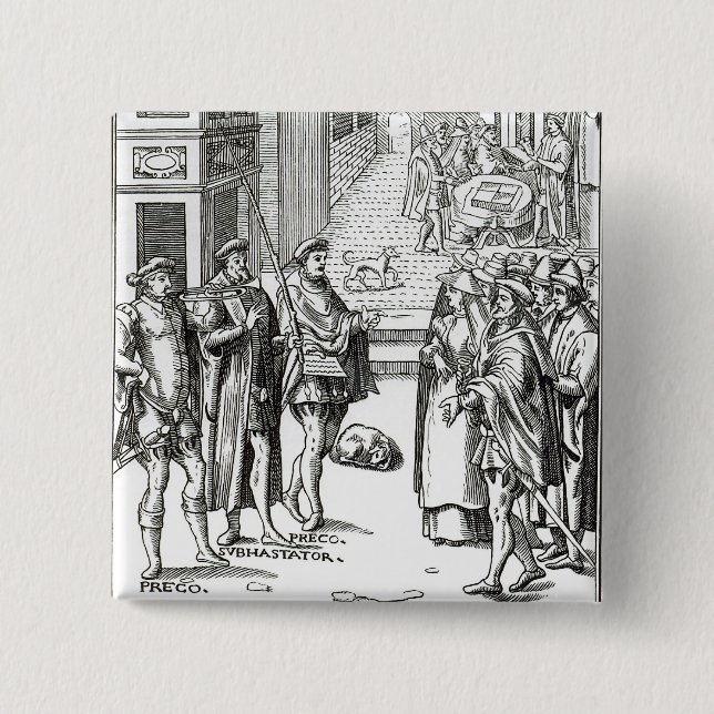 Sale av Towncrieren, efter en träsnitt i 'praxis Knapp (Framsida)