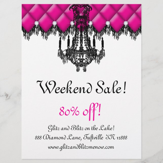 SALE Flyer Mode Jewelry Rosa Chandelier Tuabled (Framsidan)