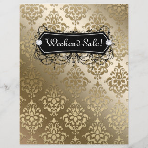 SALE Flyer Mode Jewelry Salon Makeup Guld