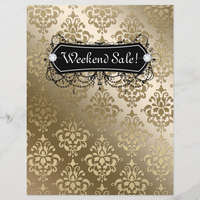 SALE Flyer Mode Jewelry Salon Makeup Guld (Framsidan)