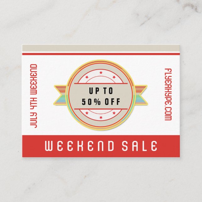 Sale för lager för reklambladHypeemblem som Visitkort (Framsida)