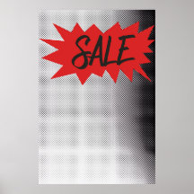 Sale Sign Street Art Burst Halftone Zine Stil