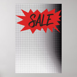 Sale Sign Street Art Burst Halftone Zine Stil Poster