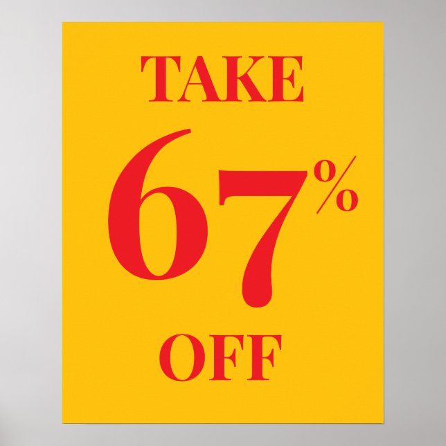 Sale Sign with Customizable Discount Rate Poster (Framsidan)