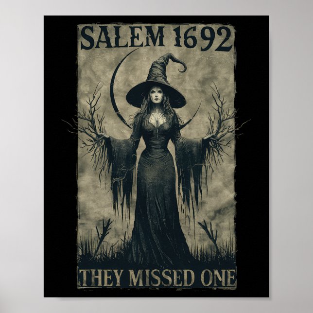 Salem 1692 De missade en halloween feminist Witc Poster (Framsidan)