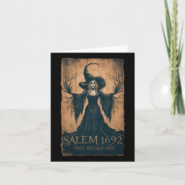 Salem 1692 De missade en Halloween feministisk häx Kort (Framsida)
