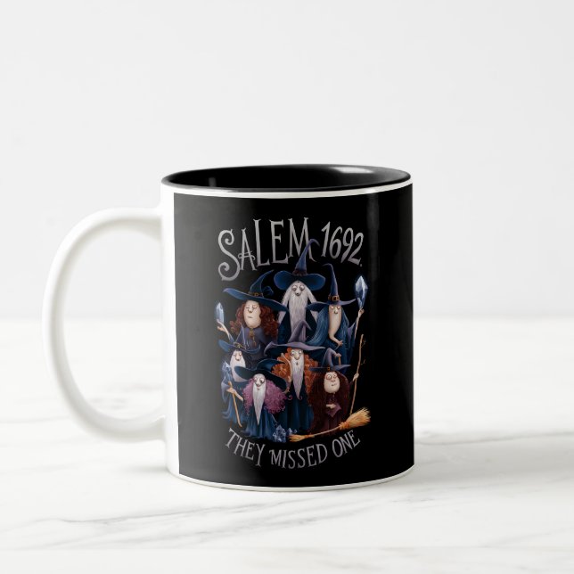 Salem 1692 De missade en Halloween-häxa Två-Tonad Mugg (Vänster)