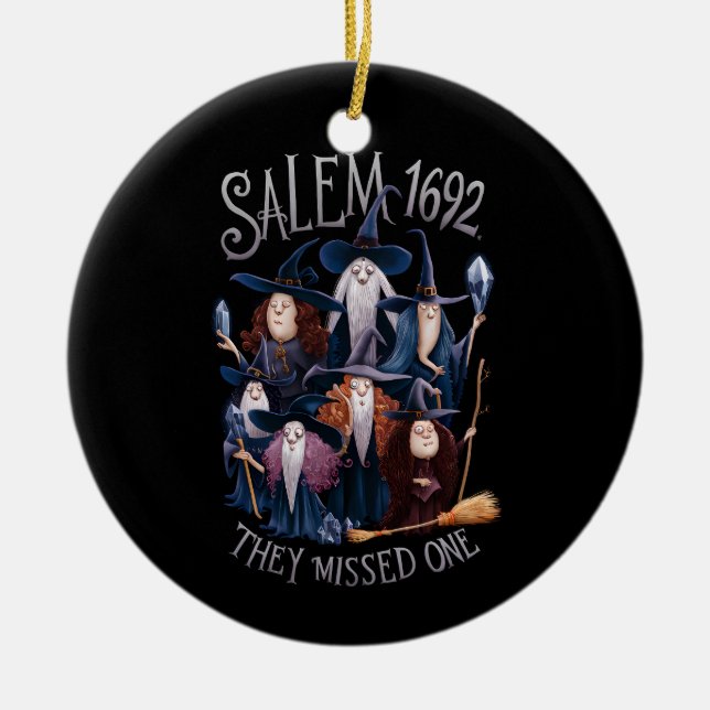 Salem 1692 de missade en Halloween Witch Julgransprydnad Keramik (Framsidan)