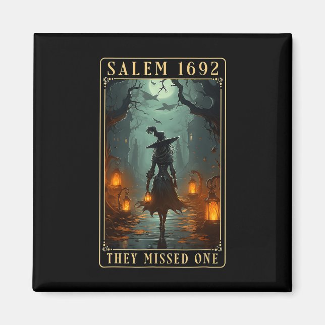 Salem 1692 de missade en Halloween Witch Magnet (Framsidan)