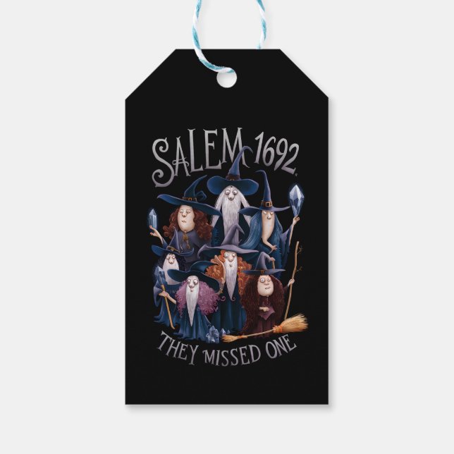 Salem 1692 de missade en Halloween Witch Presentetikett (Baksidan)