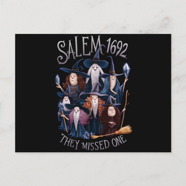 Salem 1692 de missade en Halloween Witch Vykort (Framsida)