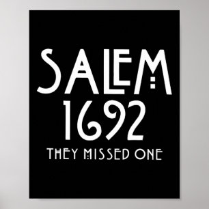 Salem 1692 de missade en lustig Salem Halloween Poster