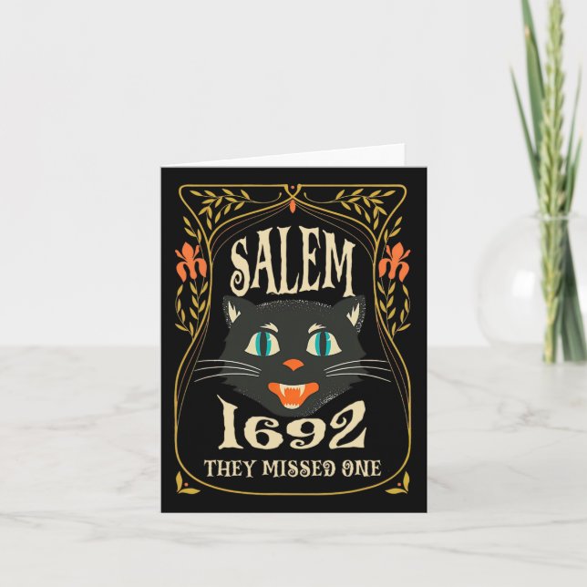Salem 1692 de missade en Witch Halloween Kort (Framsida)