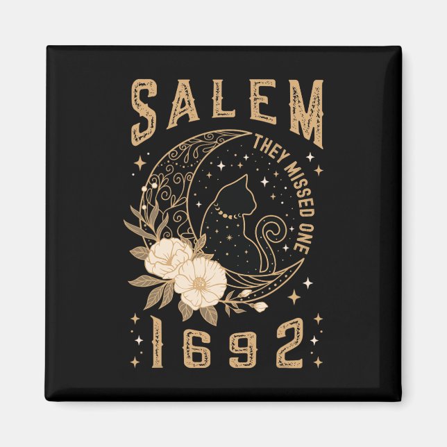 Salem 1692 De misshandlade en svart måltid M Magnet (Framsidan)
