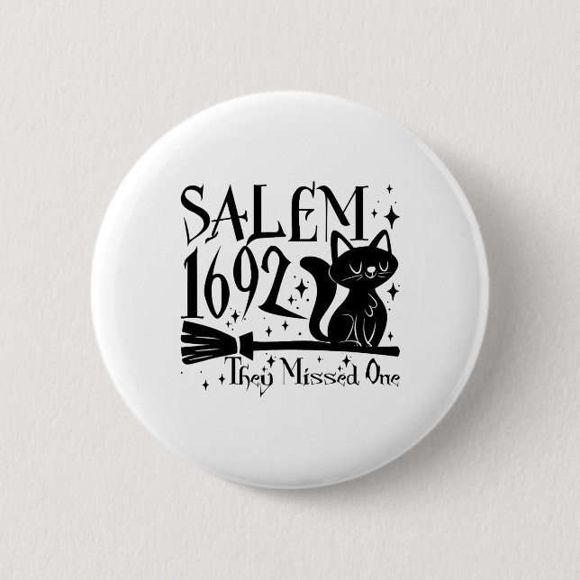 Salem 1692 Halloween Funny De missade en katter Lo Knapp (Framsida)
