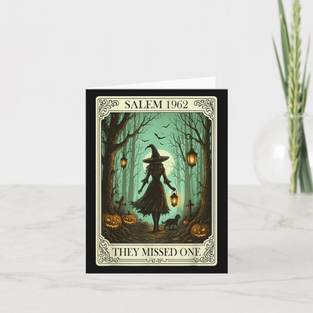 Salem 1692 Halloween Witch de missade en Tarot C Kort (Framsida)