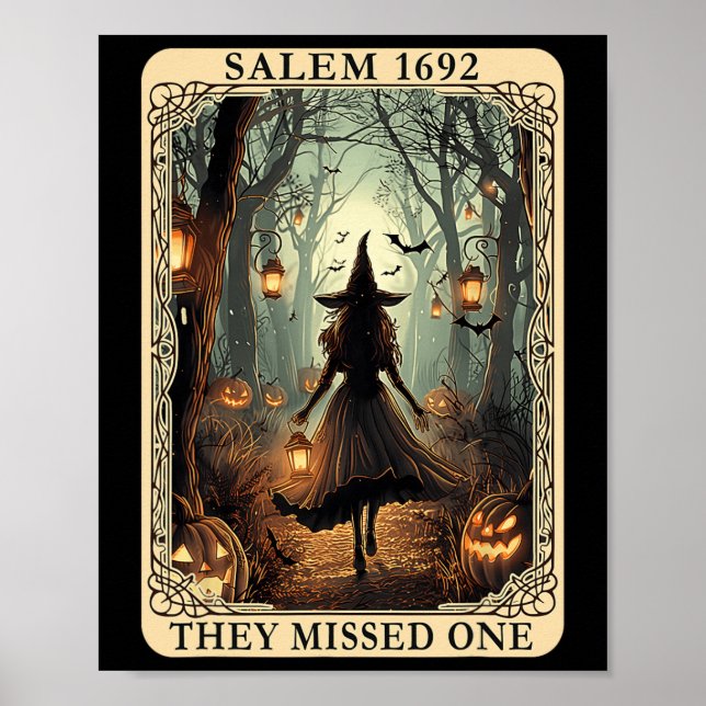 Salem 1692 Halloween Witch de missade en Tarot C Poster (Framsidan)