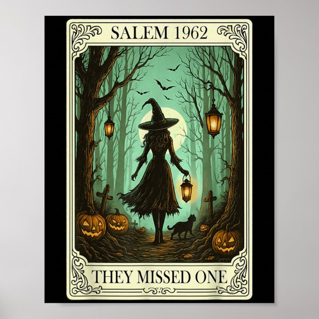 Salem 1692 Halloween Witch de missade en Tarot C Poster (Framsidan)