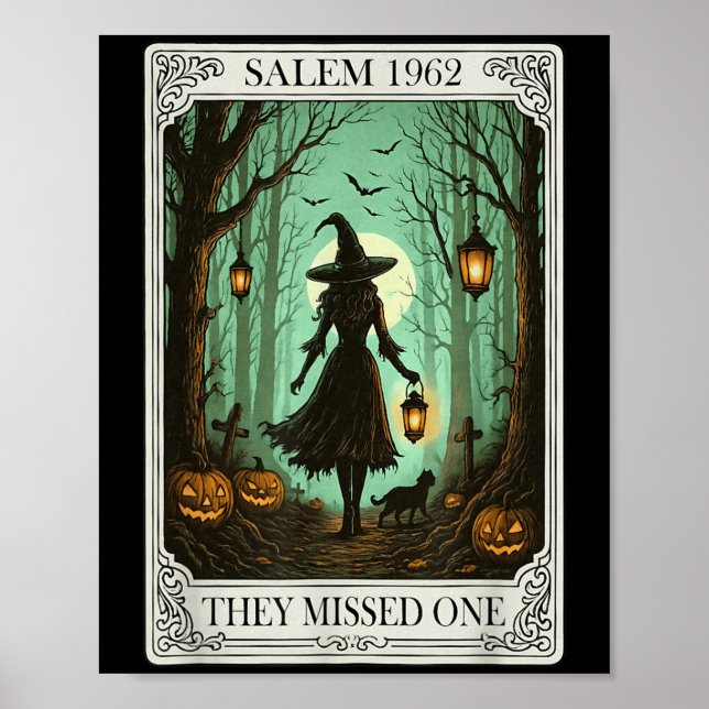Salem 1692 Halloween Witch de missade en Tarot C Poster (Framsidan)