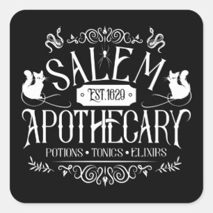 Salem Apothecary Magic Potions Witchcraft Fyrkantigt Klistermärke