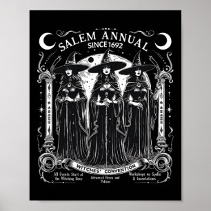 Salem Årliga 1692 Witches Convention Vintage Girls Poster