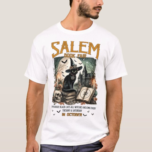 Salem Bok Fair Funny Bookish Halloween Spooky Rea T Shirt (Framsida)