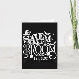 Salem Broom Co Est 1692 Roligt Halloween Witch Say Kort