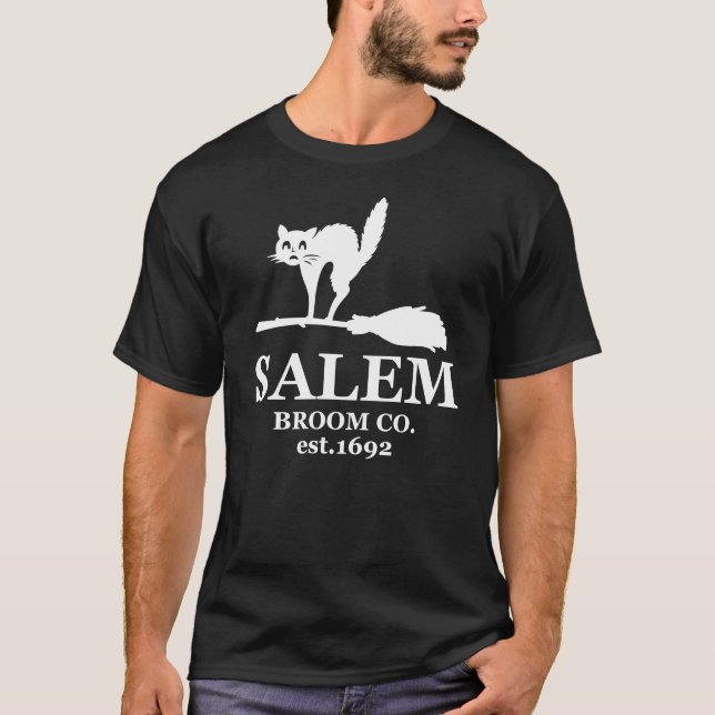 salem broom co est 1692 t shirt (Framsida)
