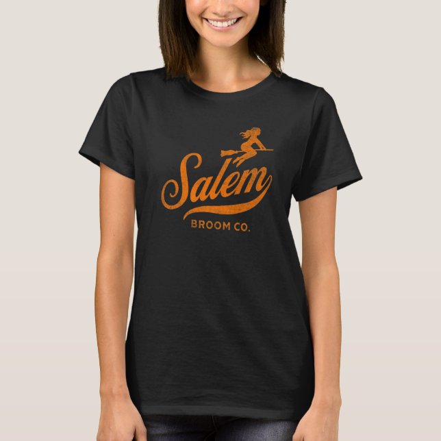 Salem Broom Company Halloween Witch T Shirt (Framsida)
