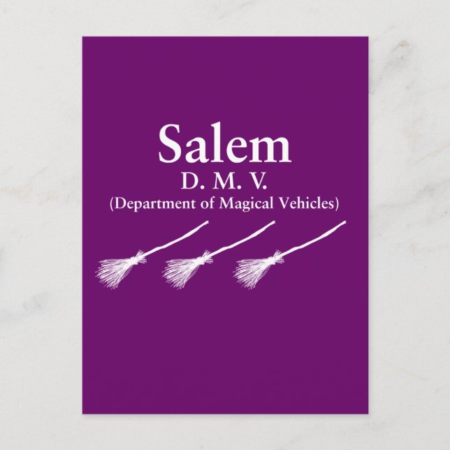 Salem Department of Magic Fordon Vykort (Framsida)