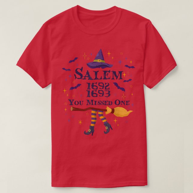 Salem du missat en Witch Trials Brooms Halloween T Shirt (Design framsida)