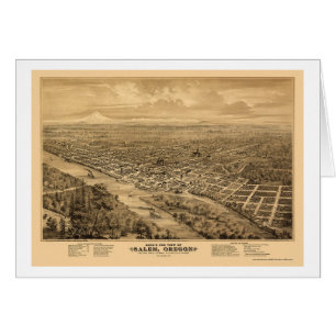 Salem ELLER panorama- karta - 1876 Hälsningskort