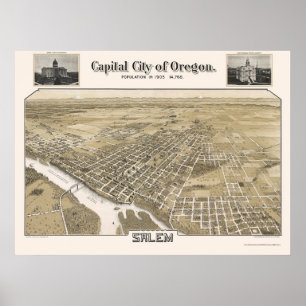Salem ELLER panorama- karta - 1905 Poster