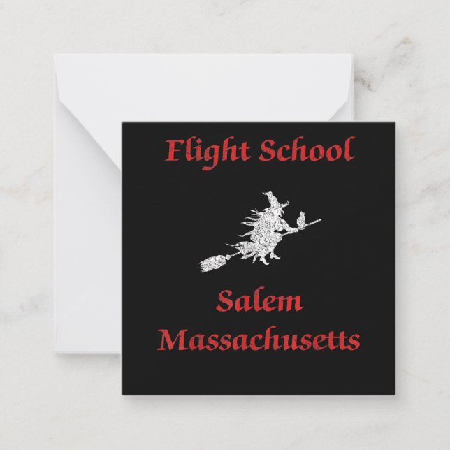 Salem Flight School Halloween-häxkläder present Anteckningskort (Framsida)