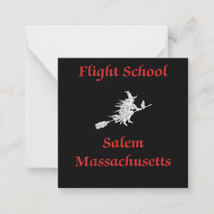 Salem Flight School Halloween-häxkläder present Anteckningskort