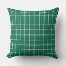 Salem Green and White Plaid Kudde