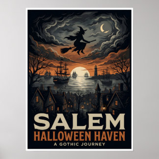 Salem Halloween Haven Gothic Travel Poster