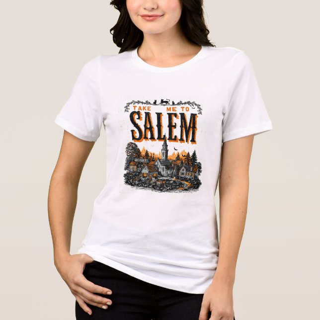 Salem Halloween Vintage T Shirt (Framsida)