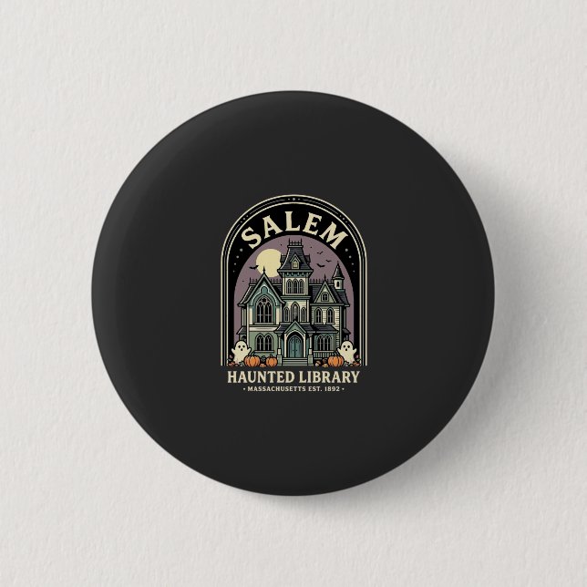 Salem Haunted Library Halloween Design_1 Knapp (Framsida)