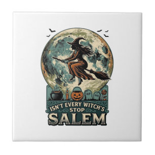 Salem häxa skjorta Vintage gravyr Skum humor D Kakelplatta