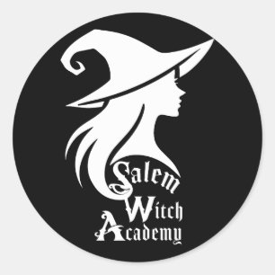Salem Häxaakademin Wicca Häxor Halloweenfest Runt Klistermärke