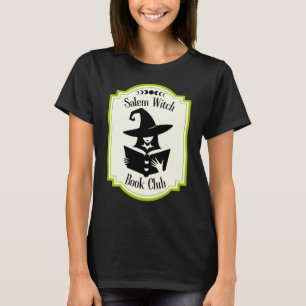 Salem häxbokklubbens silhuett bokälskare grön t shirt