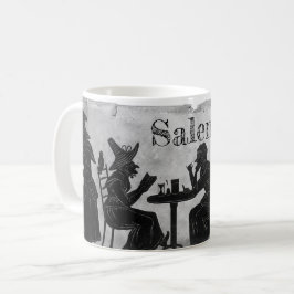 Salem häxor som stewing och bryggar kaffemuggen kaffemugg