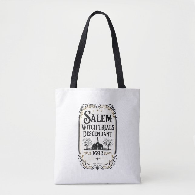 Salem Häxprocesserna Ättling Vintage Style Tote Tygkasse (Framsida)